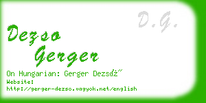 dezso gerger business card